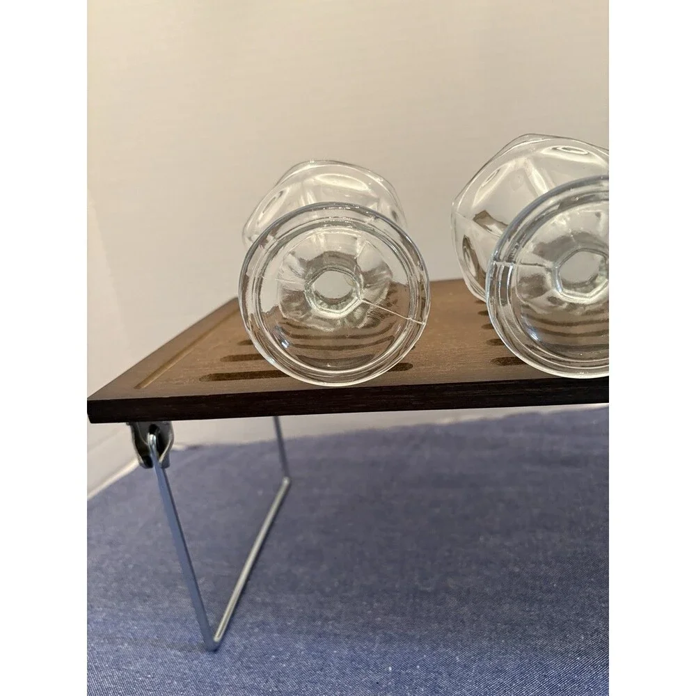 Two Vintage Anchor Hocking Clear Glass Footed Sherbet or Dessert Glasses.